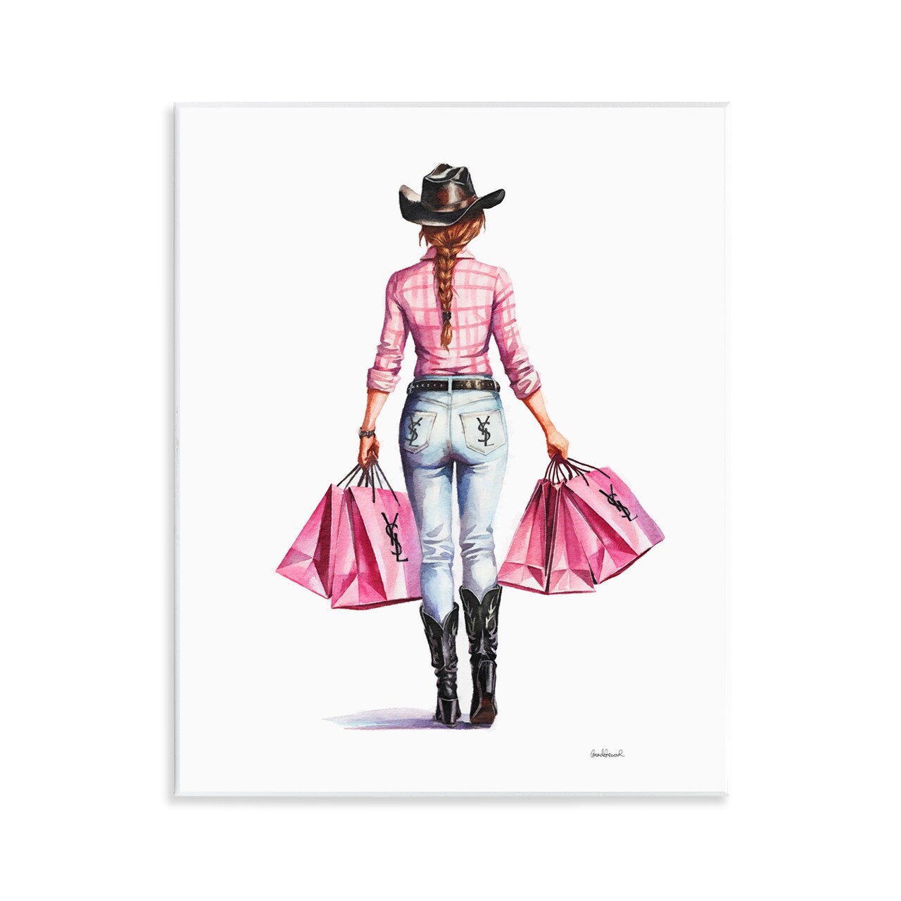 Stupell Industries Modern Chic Country Cowgirl Wall Plaque Art Design by Amanda Greenwood